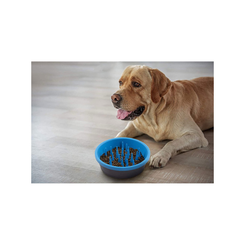 Dexas Slow Feeder Dog Bowl миска для повільного годування для собак, 1.44 л, блакитний - фото 2