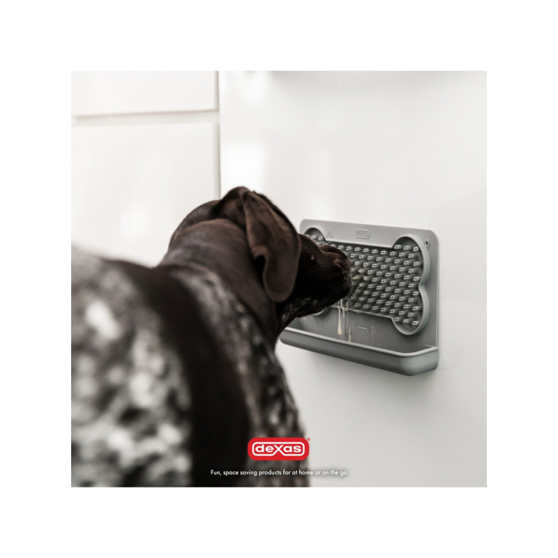 Dexas Snack Distract - Silicone Licking Mat силиконовый коврик для лакомства и лизания горизонтальный, серый - фото 2