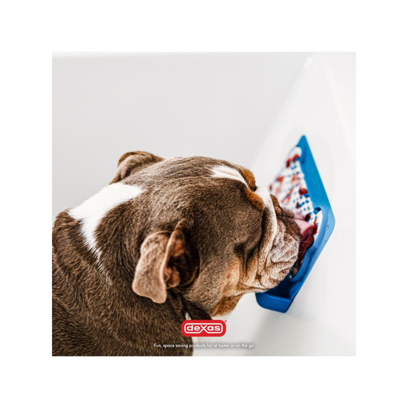 Dexas Snack Distract - Silicone Licking Mat силиконовый коврик для лакомства и лизания вертикальный, голубой - фото 2