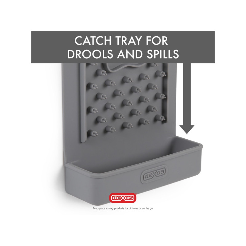 Dexas Snack Distract - Silicone Licking Mat силиконовый коврик для лакомства и лизания вертикальный, серый - фото 2