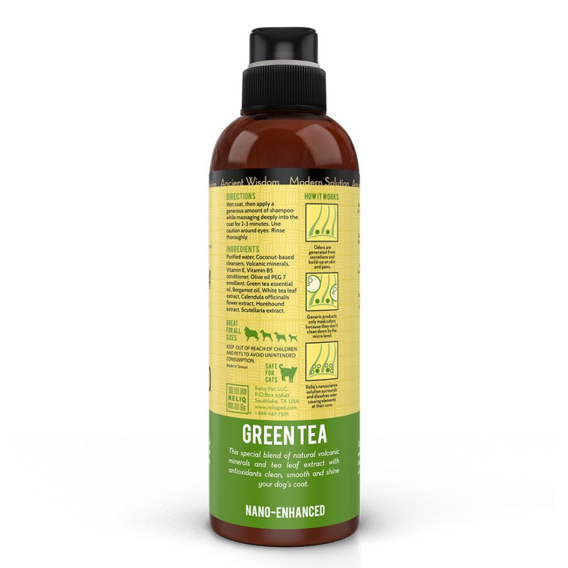 Reliq Mineral Spa Green Tea шампунь з екстрактом зеленого чаю для котів та собак, 500 мл - фото 2