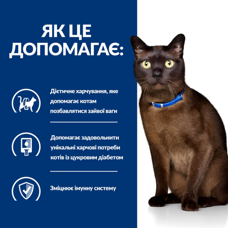 Hill's PD Feline M/D сухой корм для котов с диабетом 1.5 кг - фото 2