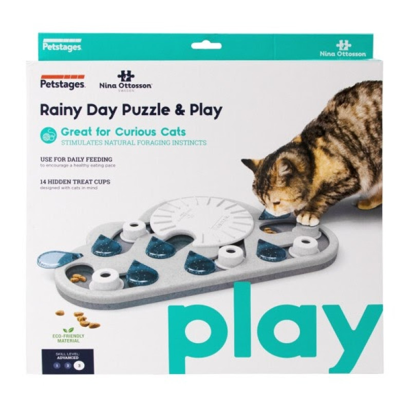 Outward Hound Nina Ottosson Rainy Day Puzzle & Play Cat Game интерактивная игрушка для котов - фото 3