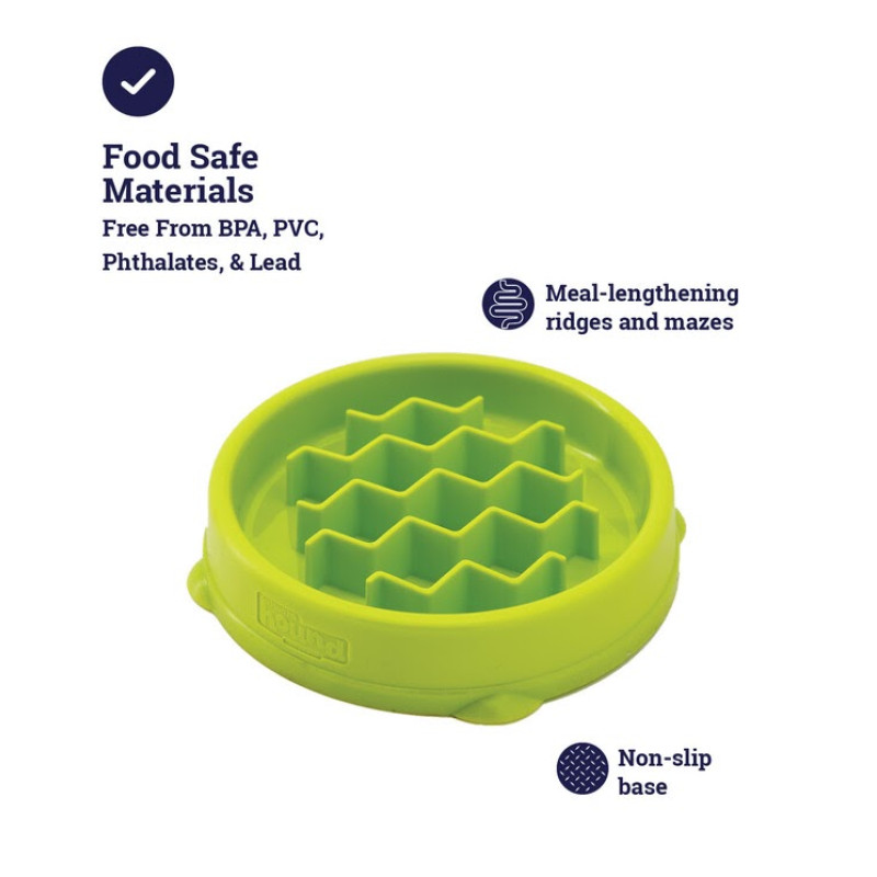 Outward Hound Petstages Cat Fun Feeder Wave Grn SM миска-лабиринт для кошек, 14 см - фото 2