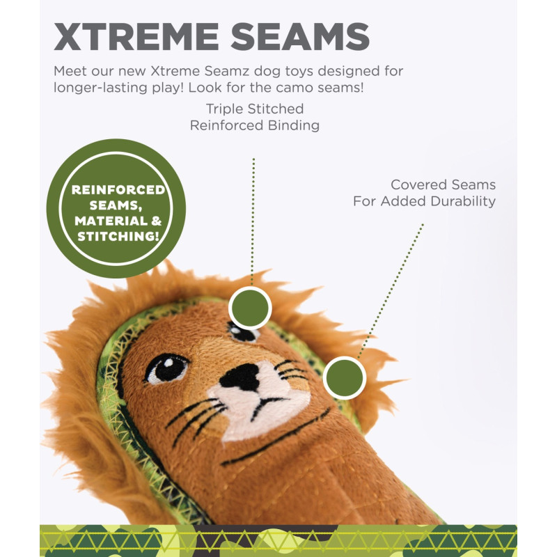 Outward Hound Xtreme Seamz Lion игрушка для собак, 18 см - фото 4