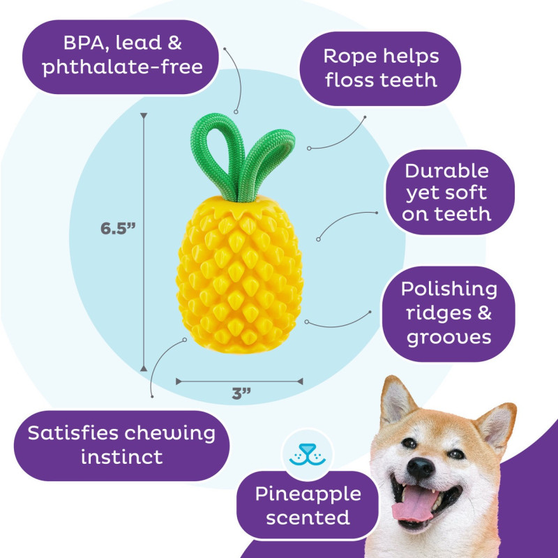 Outward Hound Dental Pineapple Dental Chew Toy игрушка для собак, 16.5 см - фото 3