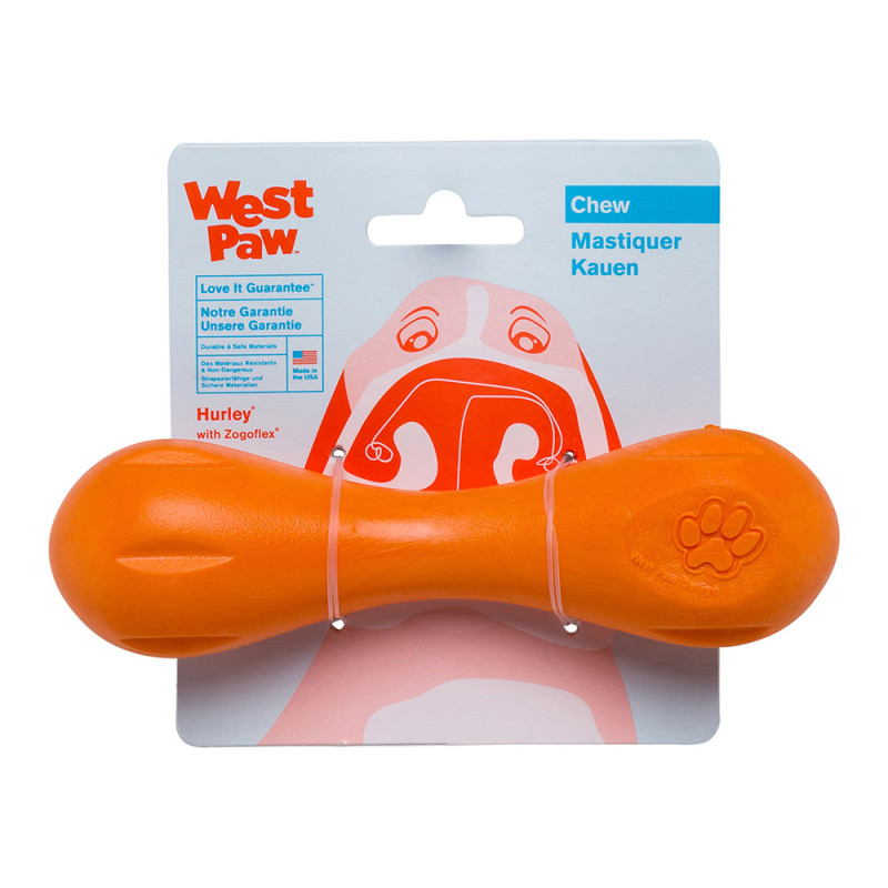 West Paw Hurley Dog Bone іграшка для собак помаранчева, 15 см - фото 2