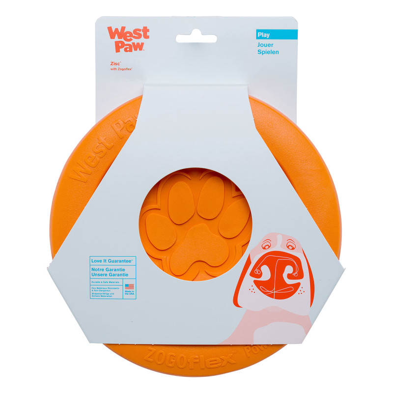 West Paw Zisc Flying Disc игрушка для собак оранжевая, 22 см - фото 2