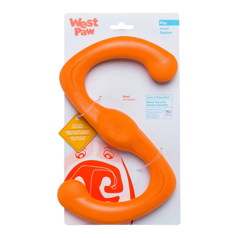 West Paw Bumi Tug Toy игрушка для собак оранжевая, 21 см - фото 2