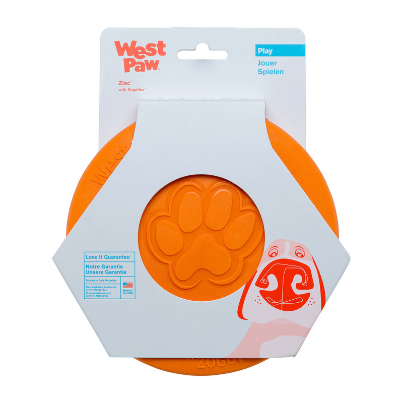 West Paw Zisc Flying Disc игрушка для собак оранжевая, 17 см - фото 2