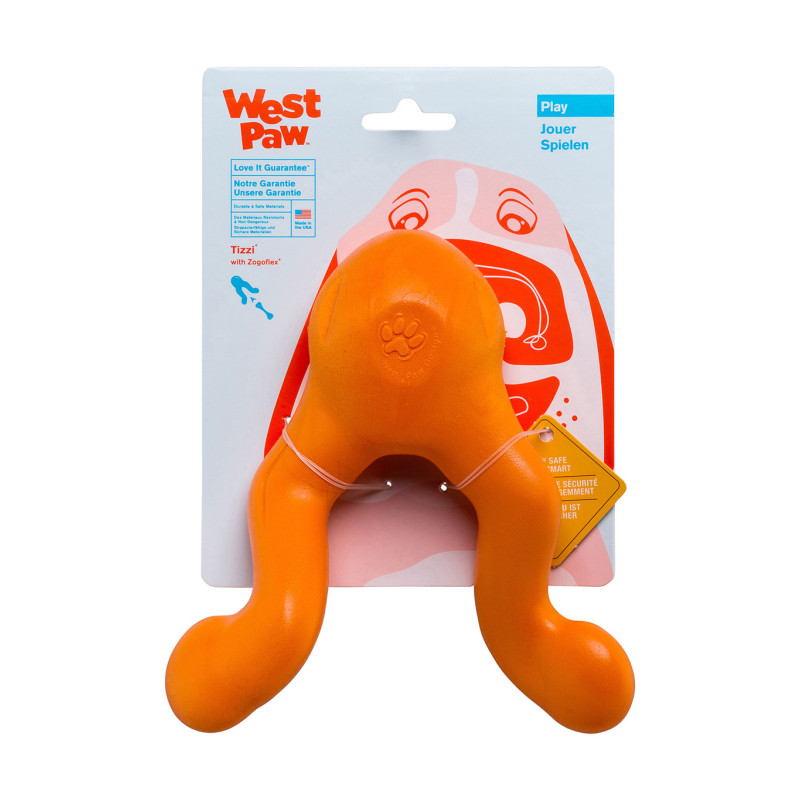 West Paw Tizzi Dog Toy игрушка для собак оранжевая, 18 см - фото 2