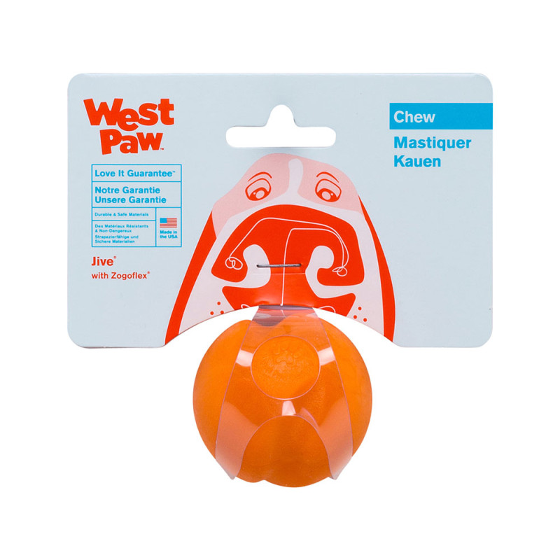 West Paw Jive Dog Ball игрушка для собак оранжевая, 5 см - фото 2