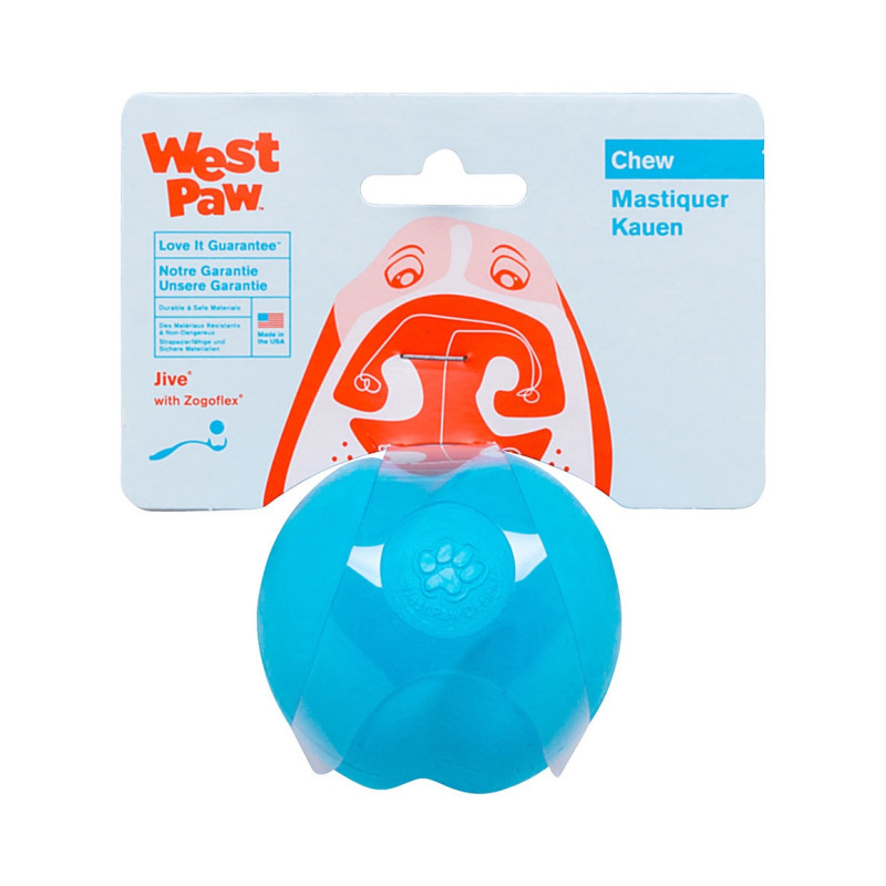 West Paw Jive Dog Ball игрушка для собак голубая, 6 см - фото 2