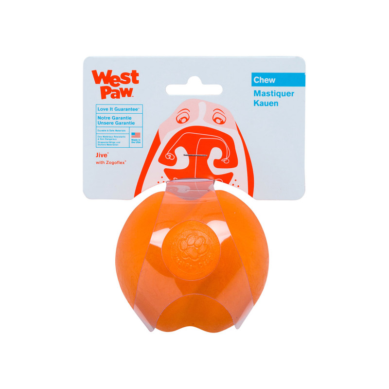 West Paw Jive Dog Ball игрушка для собак оранжевая, 8 см - фото 2