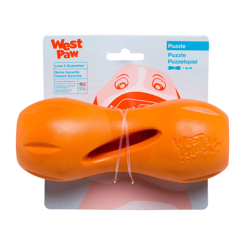 West Paw Quizl Treat Toy игрушка для собак оранжевая, 17 см - фото 2