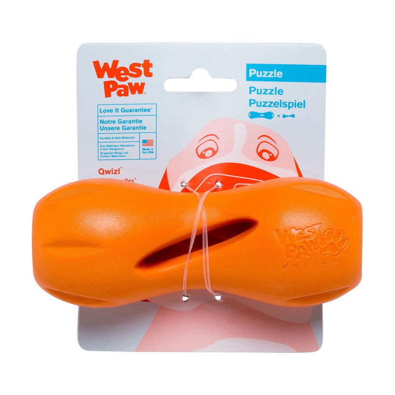 West Paw Quizl Treat Toy іграшка для собак помаранчева, 14 см - фото 2