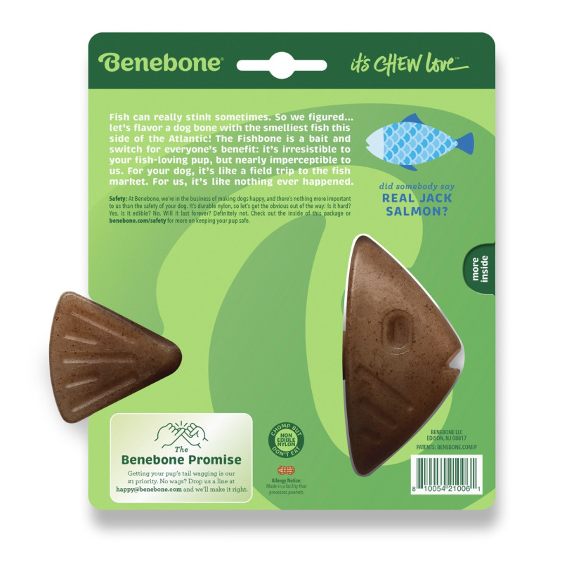 Benebone Fishbone Salmon іграшка для собак зі смаком лосося, 14.5 см - фото 4