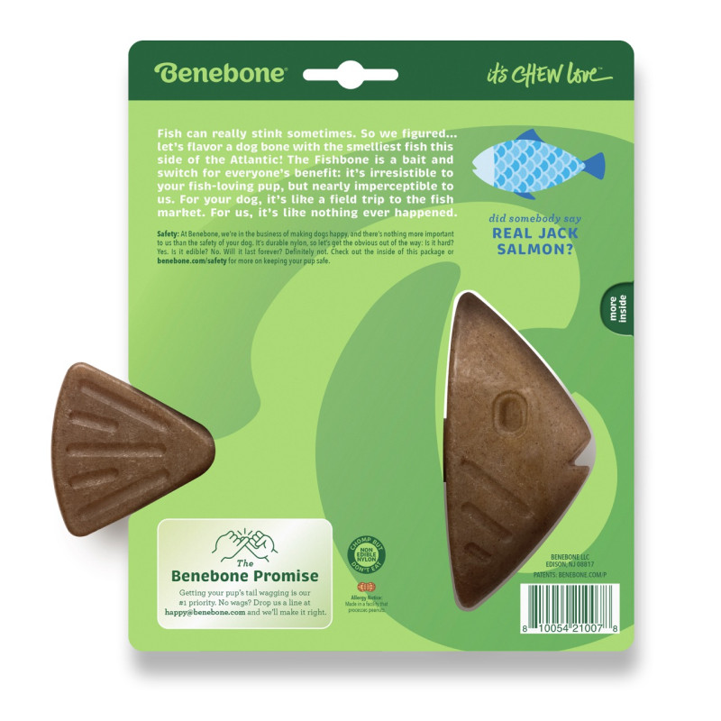 Benebone Fishbone Salmon игрушка для собак со вкусом лосося, 18 см - фото 4
