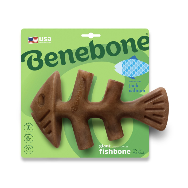 Benebone Fishbone Salmon іграшка для собак зі смаком лосося, 22.5 см - фото 3