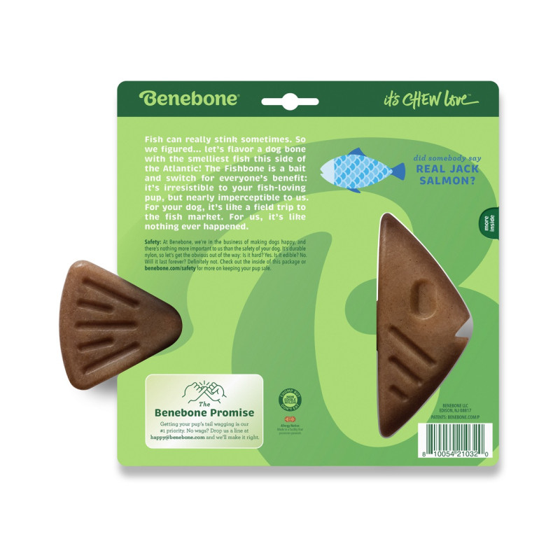 Benebone Fishbone Salmon іграшка для собак зі смаком лосося, 22.5 см - фото 4
