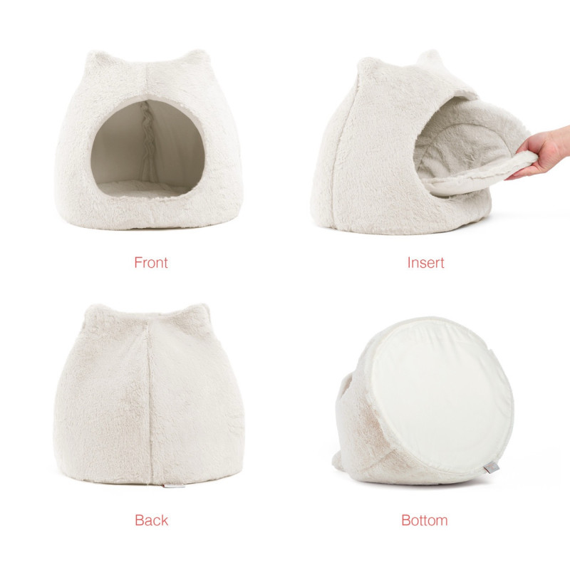 Outward Hound Best Frends Donut Shag Meow Hut домик для котов и собак, серый, 43 см х 43 см х 43 см - фото 3