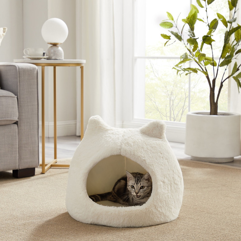 Outward Hound Best Frends Donut Shag Meow Hut домик для котов и собак, серый, 43 см х 43 см х 43 см - фото 4