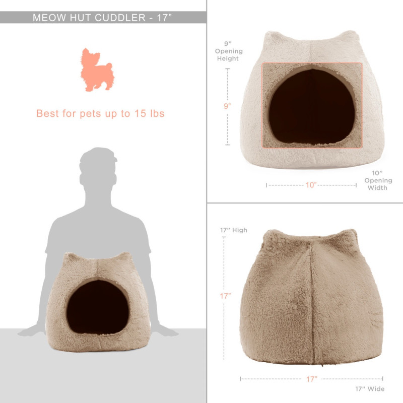 Outward Hound Best Frends Donut Shag Meow Hut домик для котов и собак, бежевый, 43 см х 43 см х 43 см - фото 4