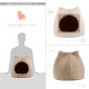 Outward Hound Best Frends Donut Shag Meow Hut домик для котов и собак, бежевый, 43 см х 43 см х 43 см - фото 4