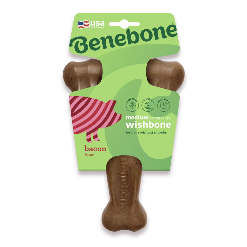 Benebone Wishbone Bacon іграшка для собак зі смаком бекону, 17 см - фото 3