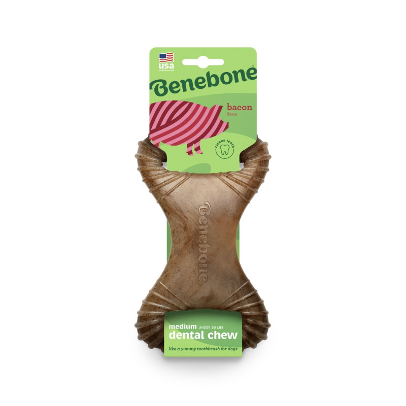 Benebone Dental Chew Bacon іграшка для собак зі смаком бекону, 19 см - фото 2