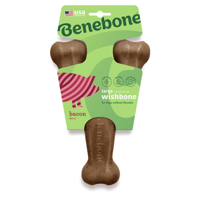 Benebone Wishbone Bacon іграшка для собак зі смаком бекону, 21 см - фото 3