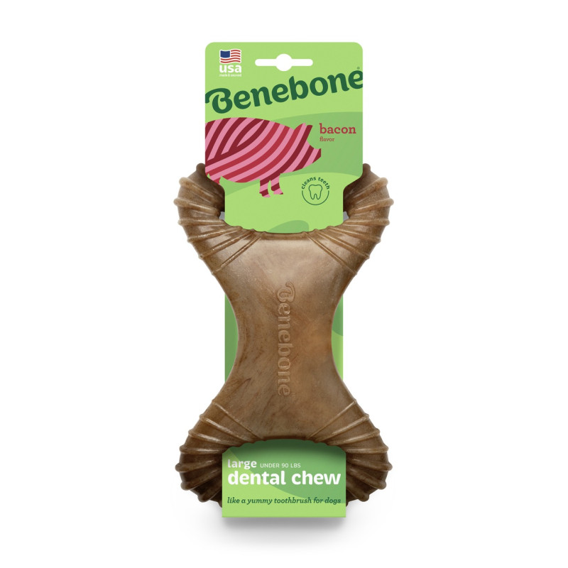 Benebone Dental Chew Bacon іграшка для собак зі смаком бекону, 21 см - фото 2