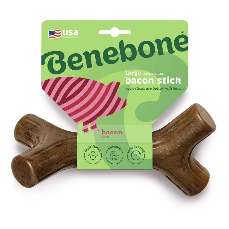 Benebone Bacon Stick іграшка для собак зі смаком бекону, 19.5 см - фото 2