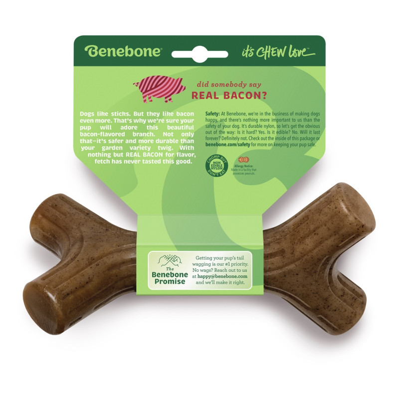 Benebone Bacon Stick іграшка для собак зі смаком бекону, 19.5 см - фото 3