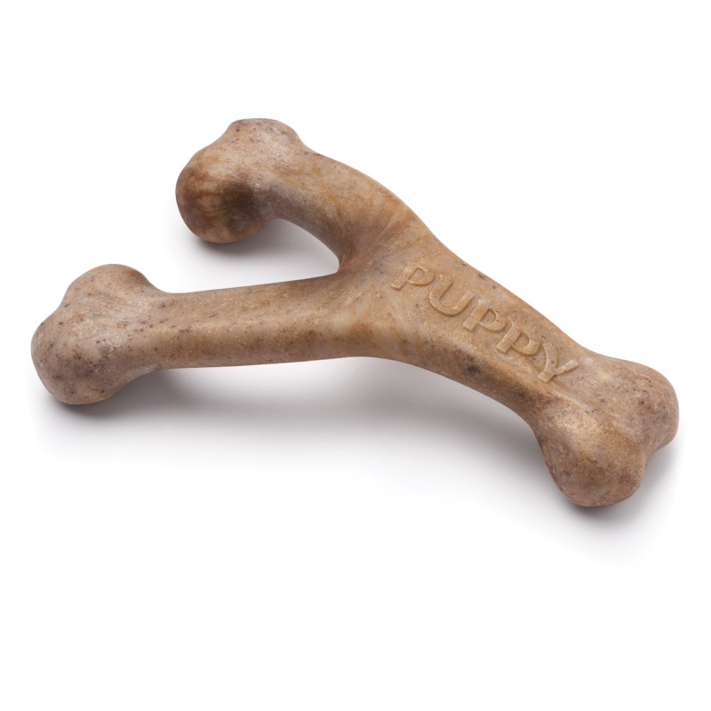 Benebone Puppy Wishbone Bacon іграшка для цуценят зі смаком бекону, 18 см - фото 2