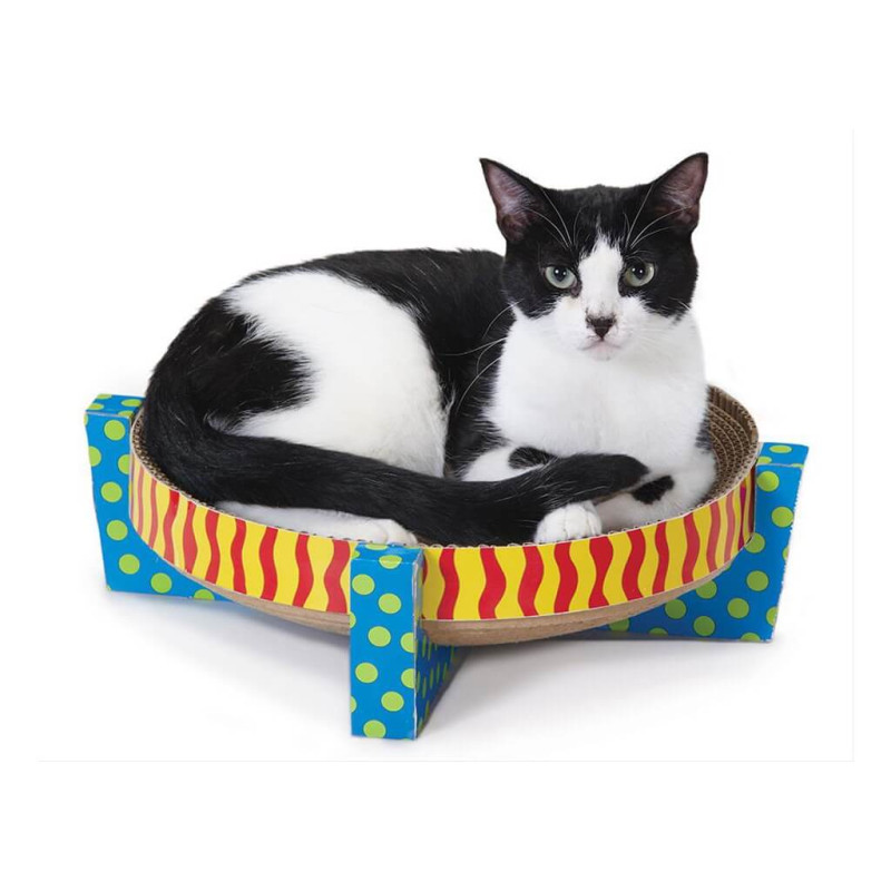 Outward Hound Scratch Snuggle & Rest Tan дряпка для котів, 34 см х 34 см х 10 см - фото 2