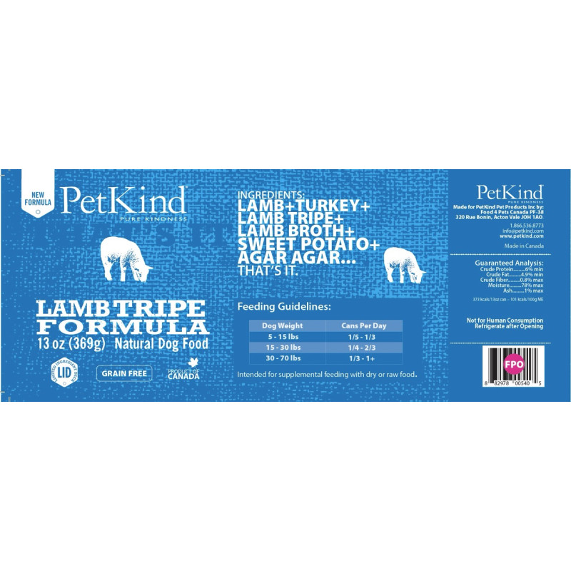 PetKind Lamb Tripe Formula влажный корм для собак с ягненком и рубцом, 369 гр - фото 2