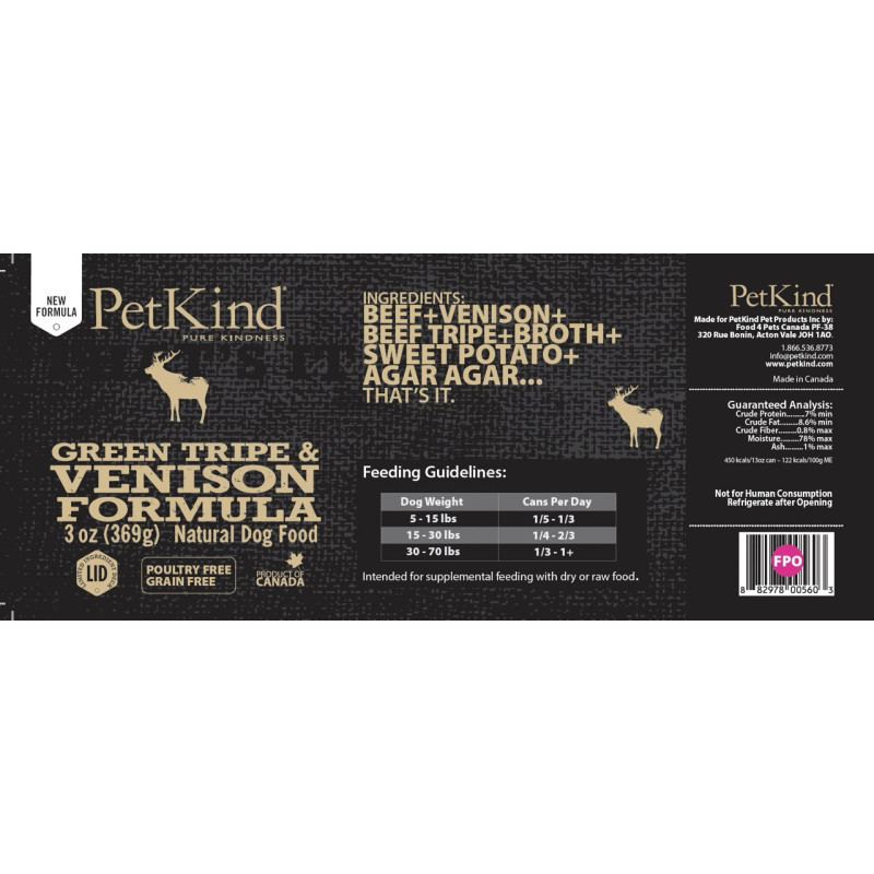 PetKind Venison Tripe Formula влажный корм для собак с олениной и рубцом, 369 гр - фото 2