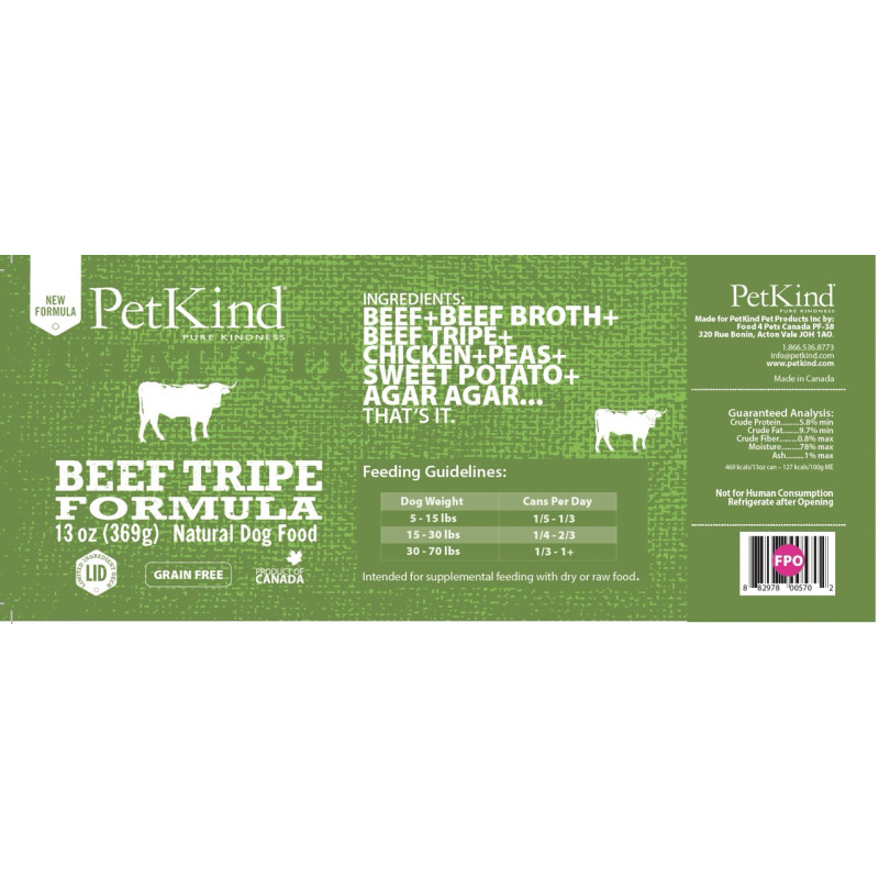 PetKind Beef Tripe Formula влажный корм для собак с рубцом и говядиной, 369 гр - фото 2