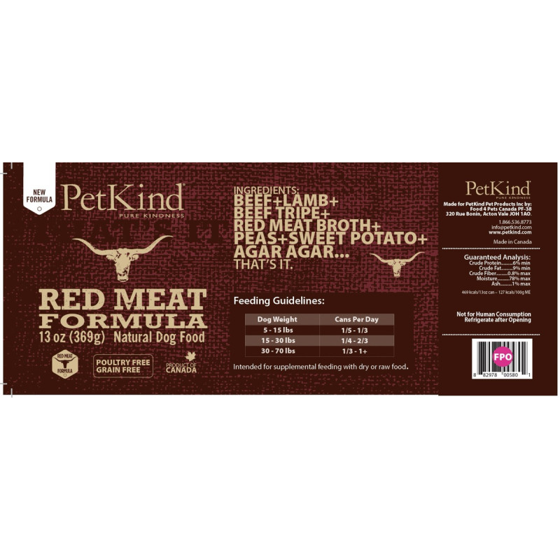 PetKind Red Meat Formula влажный корм для собак с говядиной и ягненком, 369 гр - фото 2