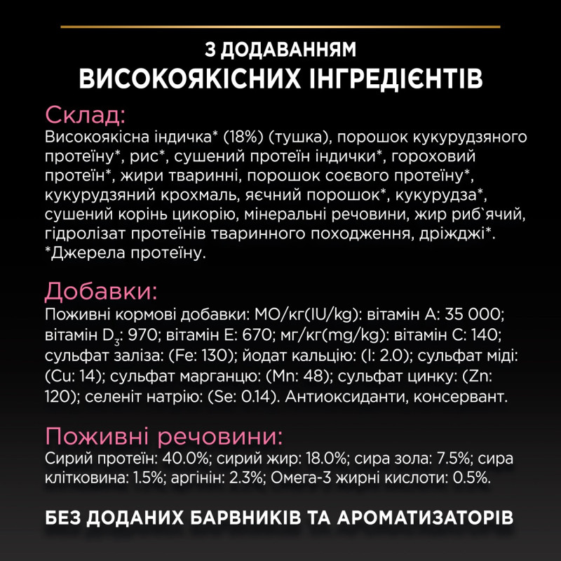 Purina Pro Plan Delicate Turkey сухий корм для котів з індичкою 1.5 кг - фото 7
