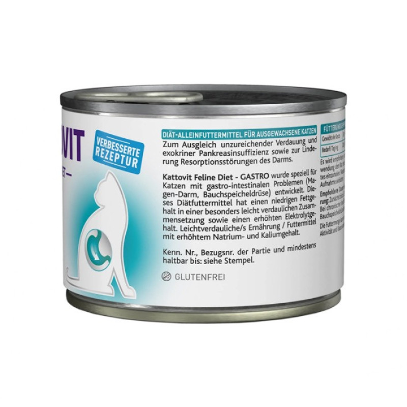 Kattovit Veterinary Gastro Duck влажный корм для котов с заболеваниями ЖКТ, 185 гр - фото 3