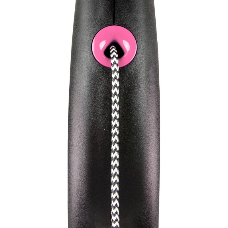 Flexi Black Design XS рулетка для собак, трос 3 м, рожевий - фото 2
