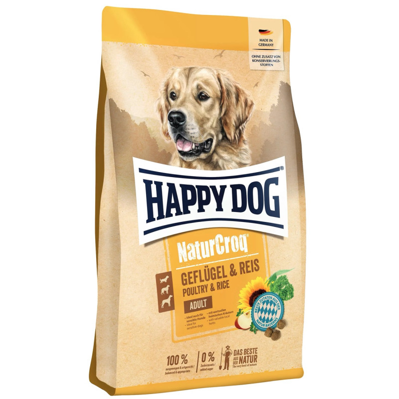 Happy Dog NaturCroq Geflugel Pur & Reis сухой корм для собак с птицей, 4 кг - фото 2