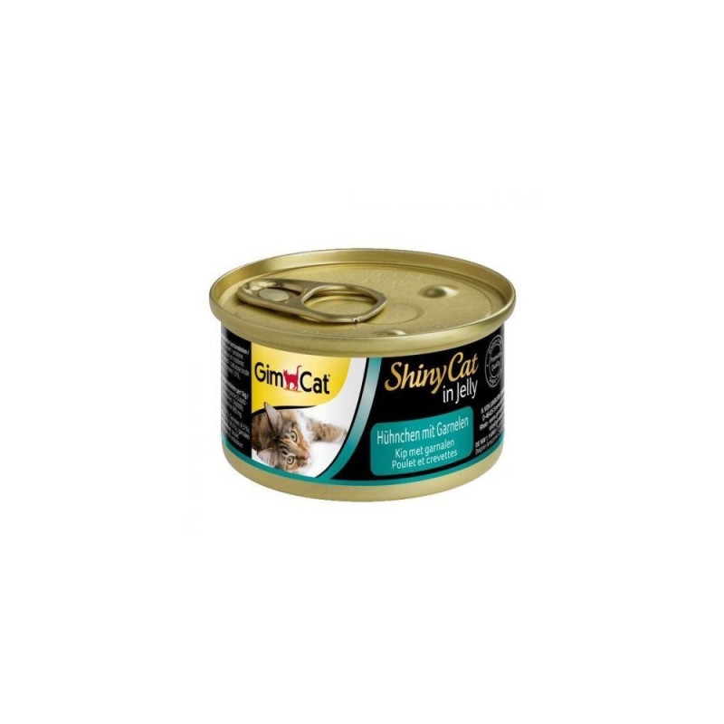 GimCat Shiny Cat влажный корм с курицей и креветками для котов, 70 гр - фото 3