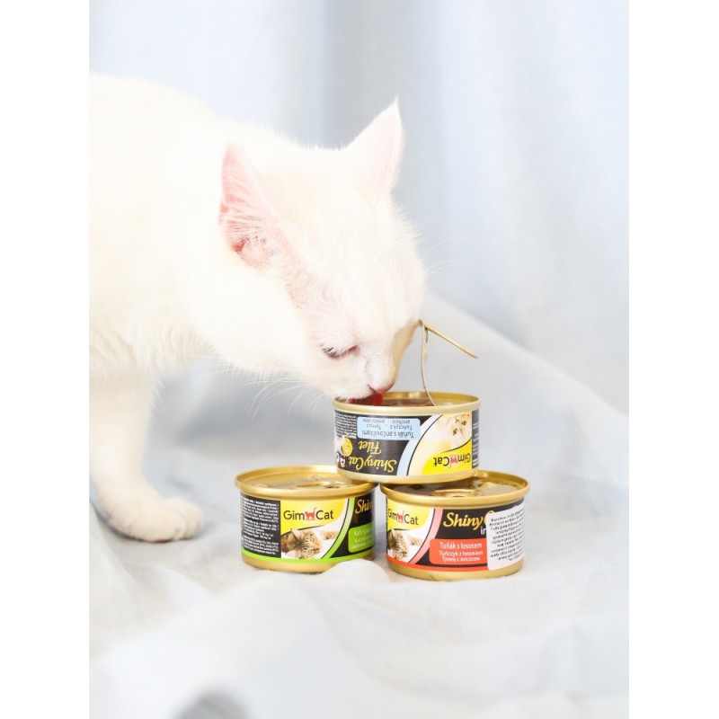 GimCat Shiny Cat влажный корм с тунцом и лососем для котов, 70 гр - фото 6