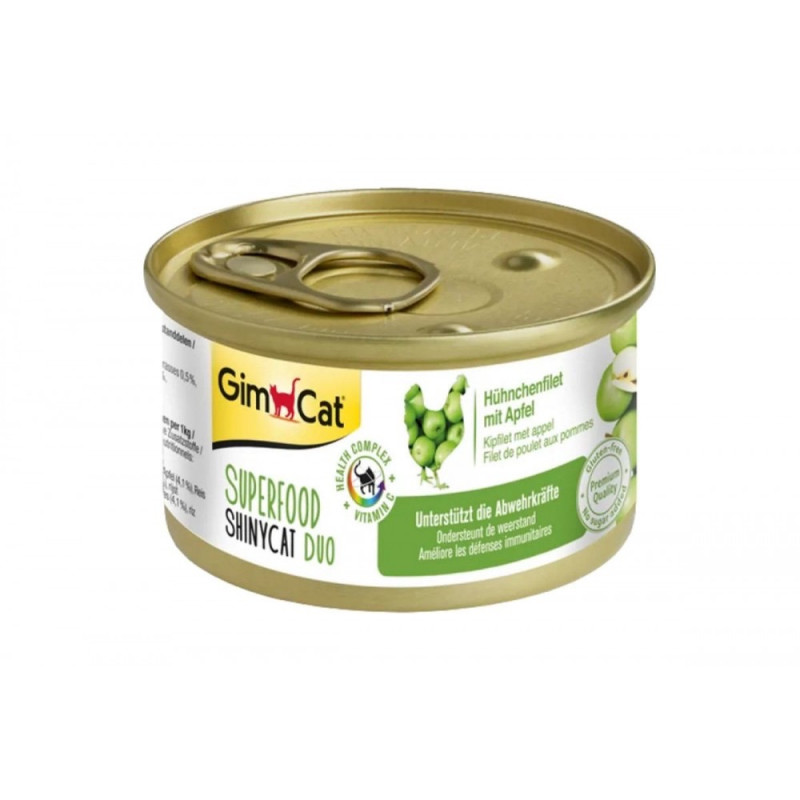 Gimpet Superfood Shiny Cat Duo влажный корм с курицей и яблоком для котов, 70 гр - фото 3