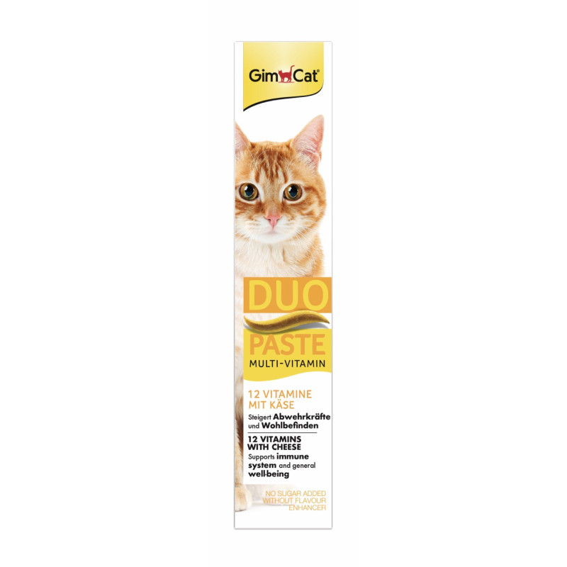 GimCat Duo Paste Multi-Vitamin 12 Vitamins With Cheese витаминизированная паста для кошек с сыром, 50 мл - фото 2