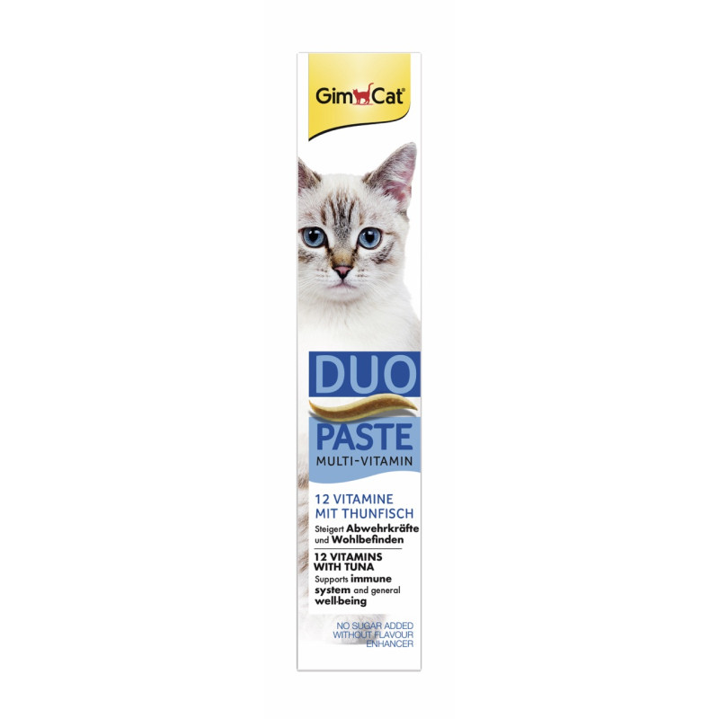 GimCat Duo Paste Multi-Vitamin 12 Vitamins With Tuna витаминизированная паста для кошек с тунцем, 50 мл - фото 2