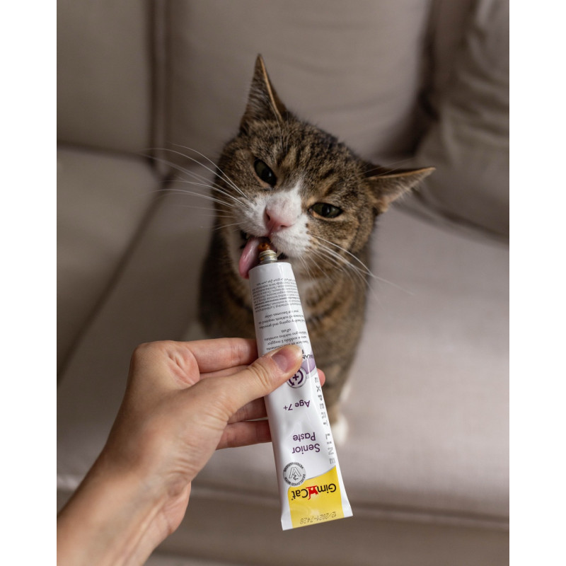 GimCat Senior Paste мультивитаминная паста для укрепления здоровья стареющих кошек, 50 гр - фото 4